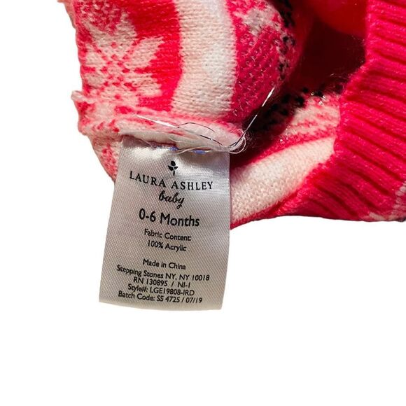 10/$25🦋 Laura Ashley Baby Pink & White Unicorn Pom Pom Beanie - 6-12 M - Picture 5 of 6